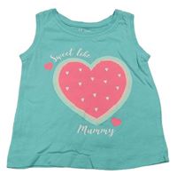 Tyrkysový top se srdcem zn. Primark