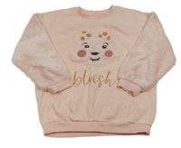 Růžová mikina s Blush a chlupatými rukávy George