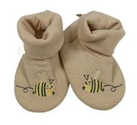 Nové - Béžové capáčky s včelkami vel. 18