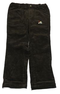 Hnědé manšestráky s medvídkem 