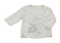 Bílé zavinovací triko se slonem Mothercare