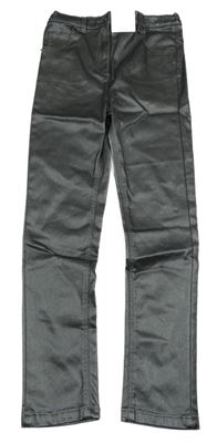 Nové - Stříbrné lesklé potažené skinny rifle Tu