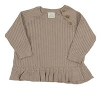 Béžový žebrovaný úpletový svetr Next