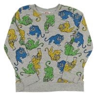 Šedo-barevná mikina s tygry 