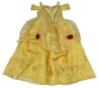 Kostým - Žluté tylové vrstvené šaty s růžemi - Bella Disney