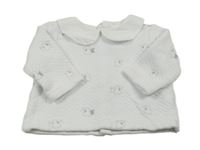 Bílá mikina s králíčky a límečkem 