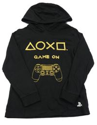 Černé triko s ovladačem a kapucí - PlayStation Next