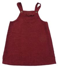 Vínové žebrované laclové šaty Shein