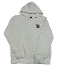 Bílá mikina s nášivkou a kapucí 