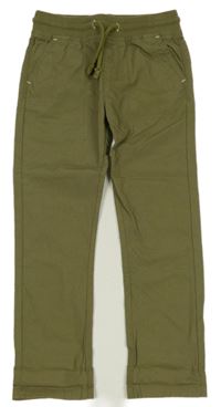 Khaki plátěné kalhoty M&S