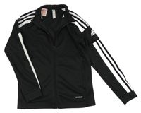 Černo-bílá propínací sportovní mikina s logem Adidas