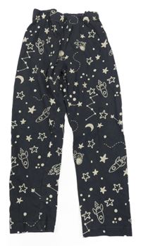 Antracitové pyžamové kalhoty s vesmírem H&M