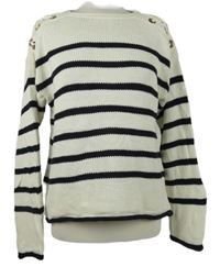 Dámský smetanovo-černý pruhovaný svetr se šněrováním Primark 