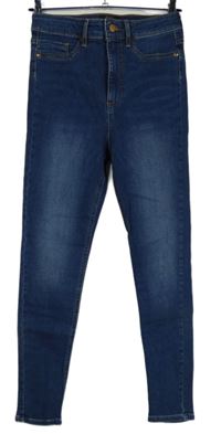 Dámské tmavomodré skinny rifle F&F