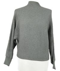 Dámský šedý žebrovaný crop svetr New Look 