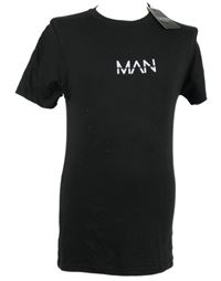 Nové - Pánské černé tričko s logem Boohoo 