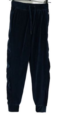 Dámské tmavomodré sametové tepláky George 