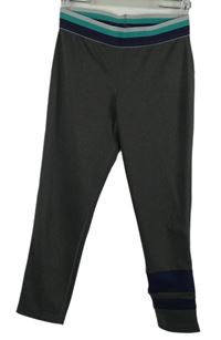 Dámské tmavošedé sportovní capri legíny s pruhy Crane 