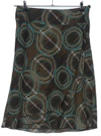 Dámská hnědo-tyrkysová vzorovaná sukně H&M