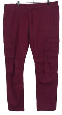 Pánské purpurové plátěné kalhoty s kapsami Bonprix vel. 60