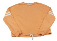 Oranžová crop mikina s proužky M&S