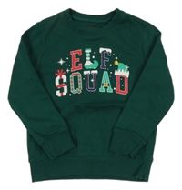 Tmavozelená mikina s nápisem F&F