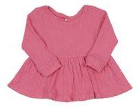 Růžové žebrované triko Next