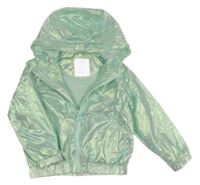 Modrá třpytivá šusťáková jarní bunda s kapucí Kiki&Koko