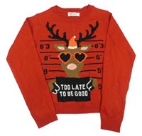 Červený crop svetr se sobem H&M