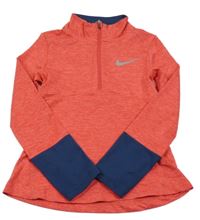 Červeno-tmavomodré sportovní funkční triko Nike