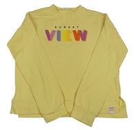 Žlutá crop mikina s nápisem Coccodrillo