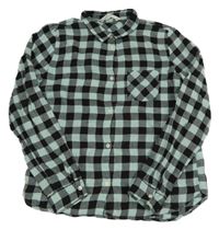 Černo-modrá kostkovaná halenka H&M