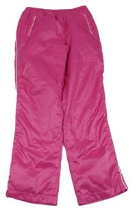 Rubínové šusťákové podšité kalhoty 