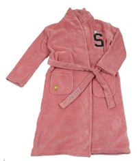 Růžový chlupatý župan se Snoopym M&S