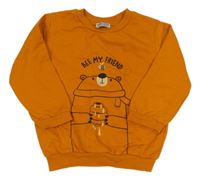 ORanžová mikina s medvědem 