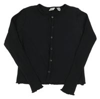 Černé žebrované propínací crop triko L&D