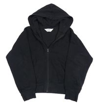 Černá crop propínací mikina s kapucí H&M