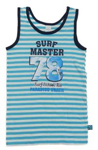 Modro-bílé pruhované tílko s nápisem Topolino