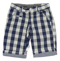 Tmavomodro-bílé kostkované plátěné kraťasy VINGINO