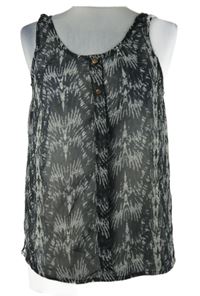 Dámský černo-šedý vzorovaná šifonový halenkový top Vero moda