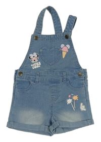 Modré riflové laclové kraťasy s Minie Disney