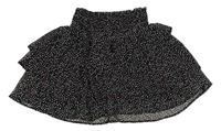 Černo-bílo-růžová vzorovaná šifonová sukně H&M
