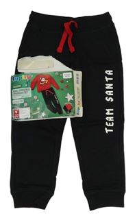 Černé tepláky s nápisem Lupilu