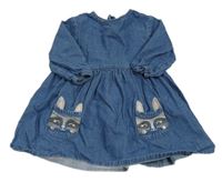 Modré riflové šaty s mývaly M&Co.