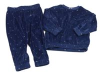 Tmavomodré plyšové pyžamo s hvězdami M&S