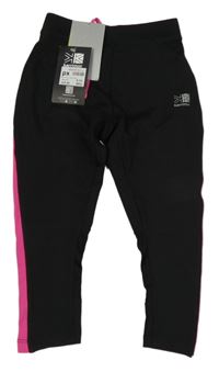 Nové - černo-růžové sportovní funkční crop legíny s logem Karrimor