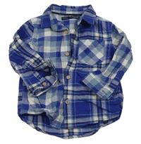 Modro-bílá kostkovaná flanelová košile Next