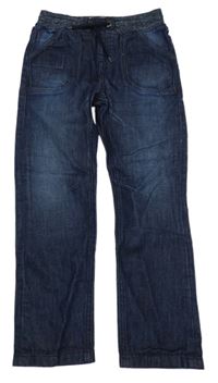 Tmavomodré melírované rifle s úpletovým pasem Denim Co.