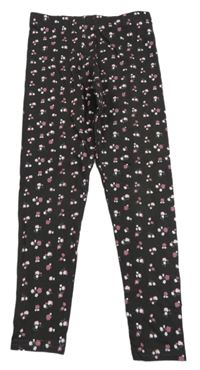 Tmavošedé květované legíny Primark
