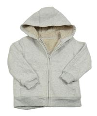 Světlešedá melírovaná zateplená propínací mikina Nutmeg